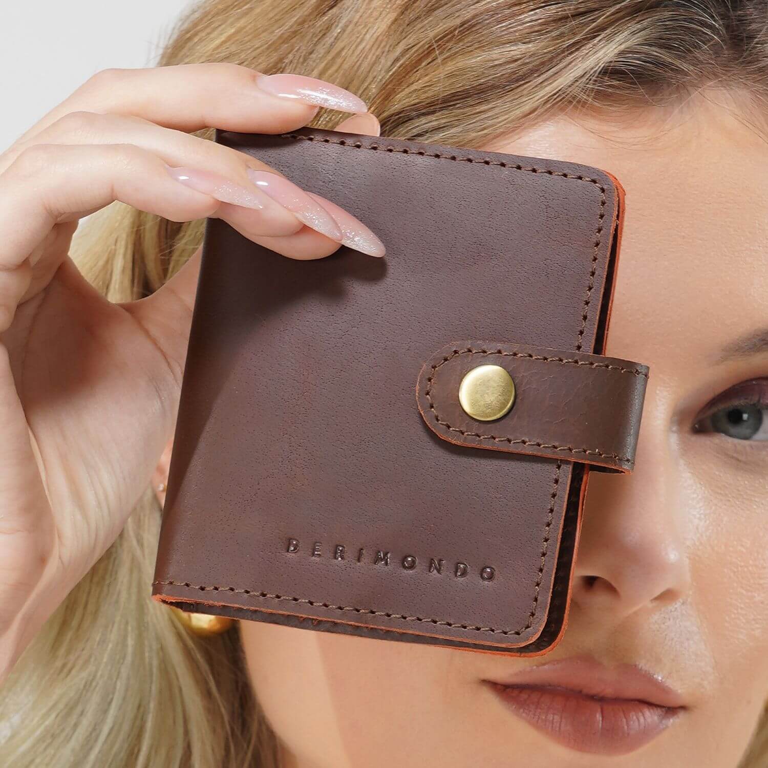 Prager Mini-Geldbörse (zweifach faltbar) | Braun