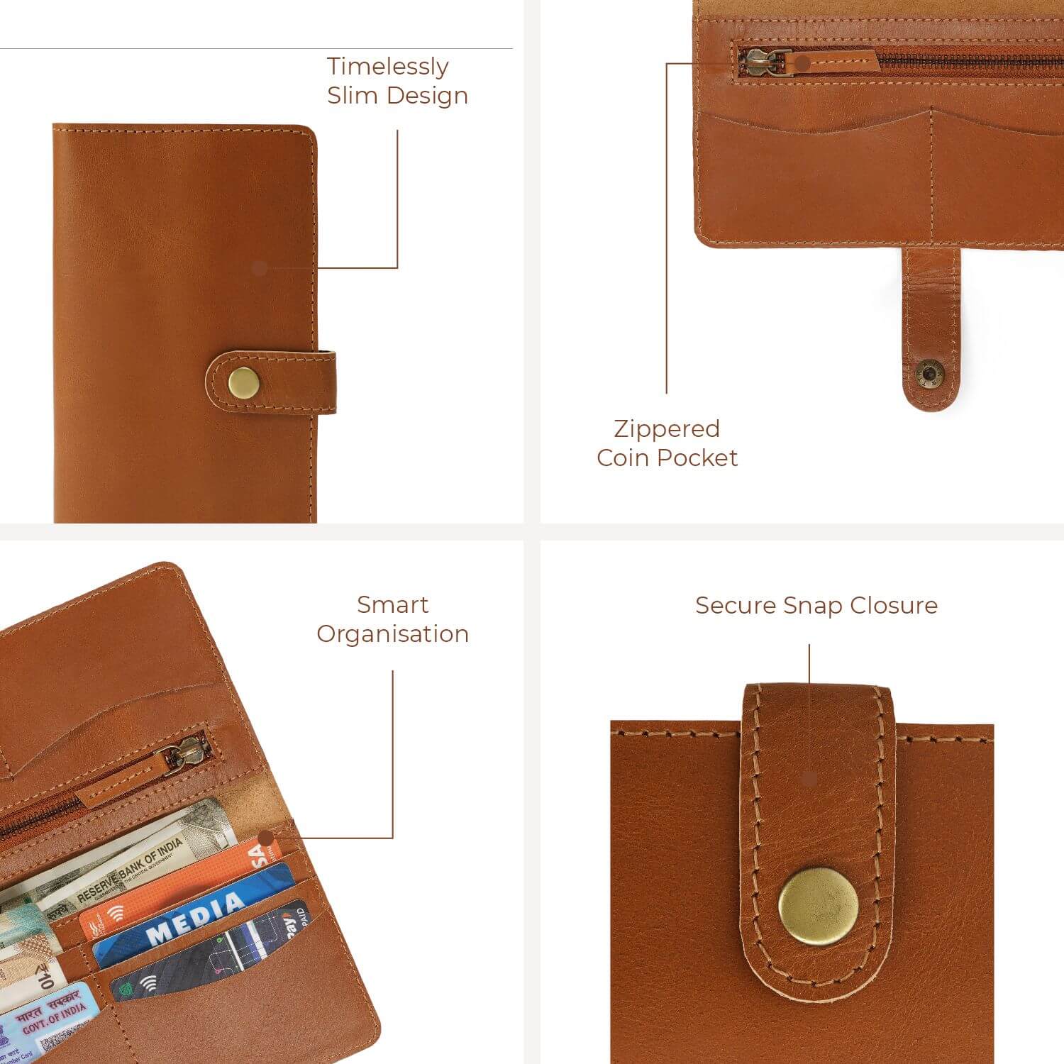 Milan Classic Bi-Fold Wallet | | Tan