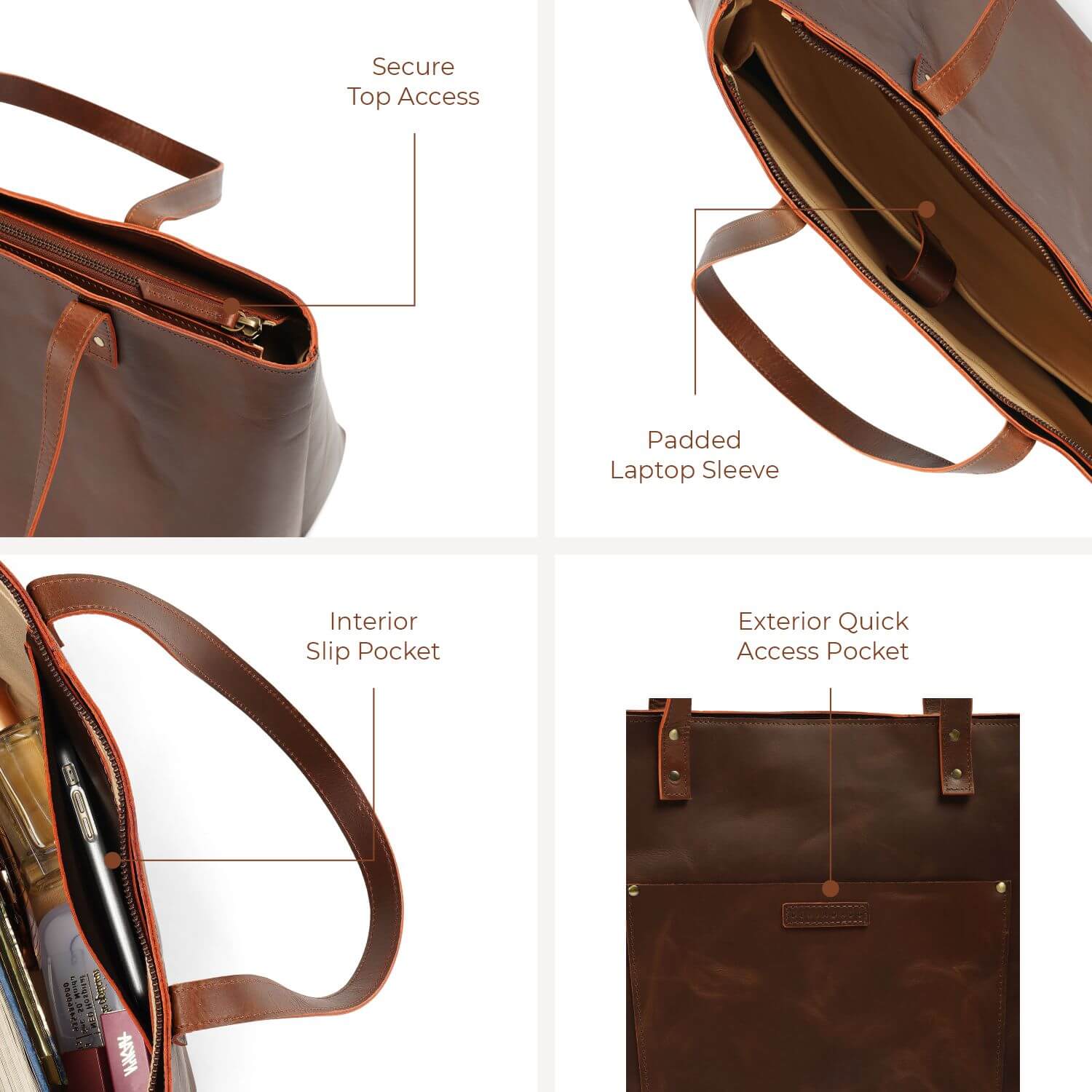Klassische Vienna Tragetasche | Braun